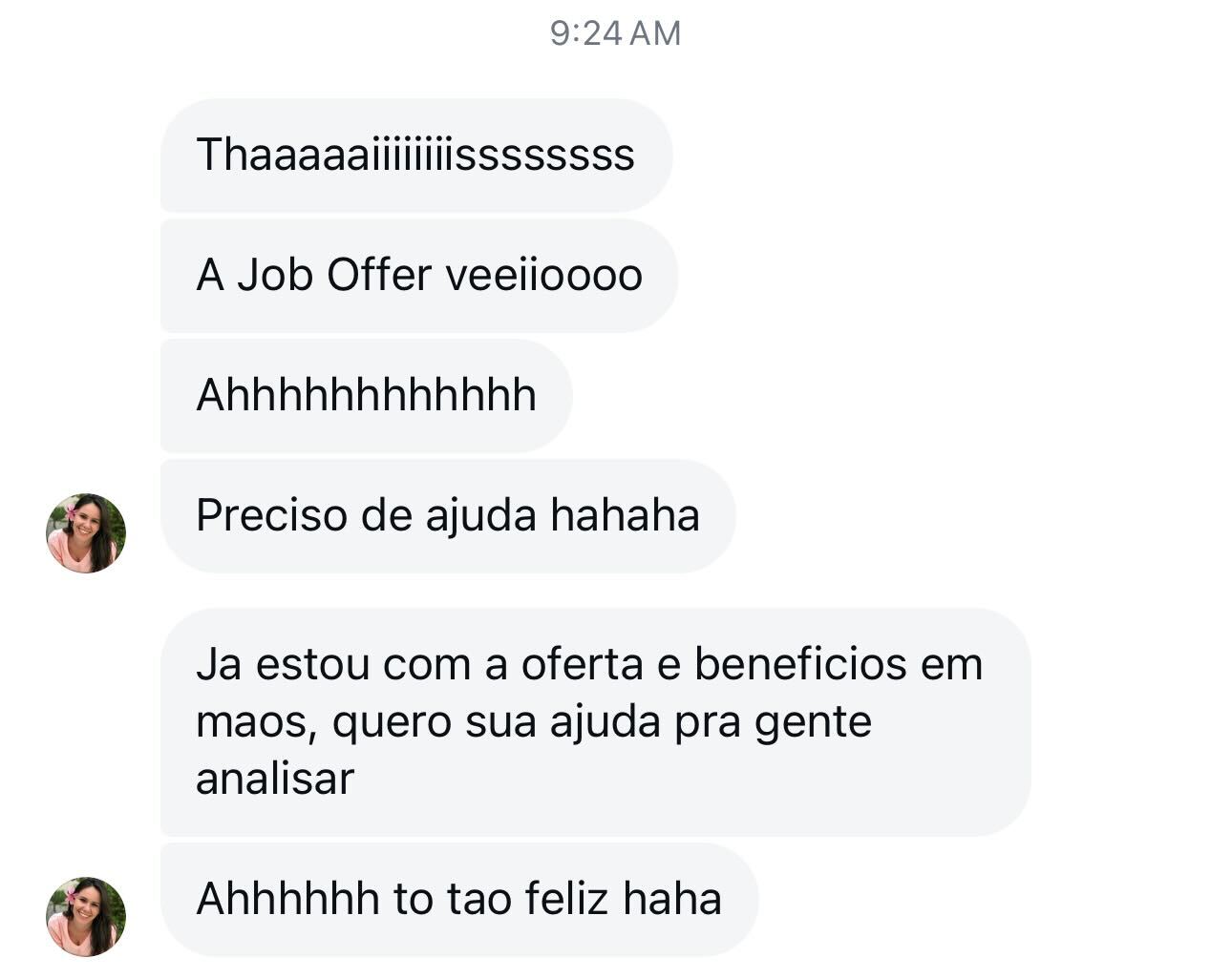 Aluna anuncia que recebeu job offer