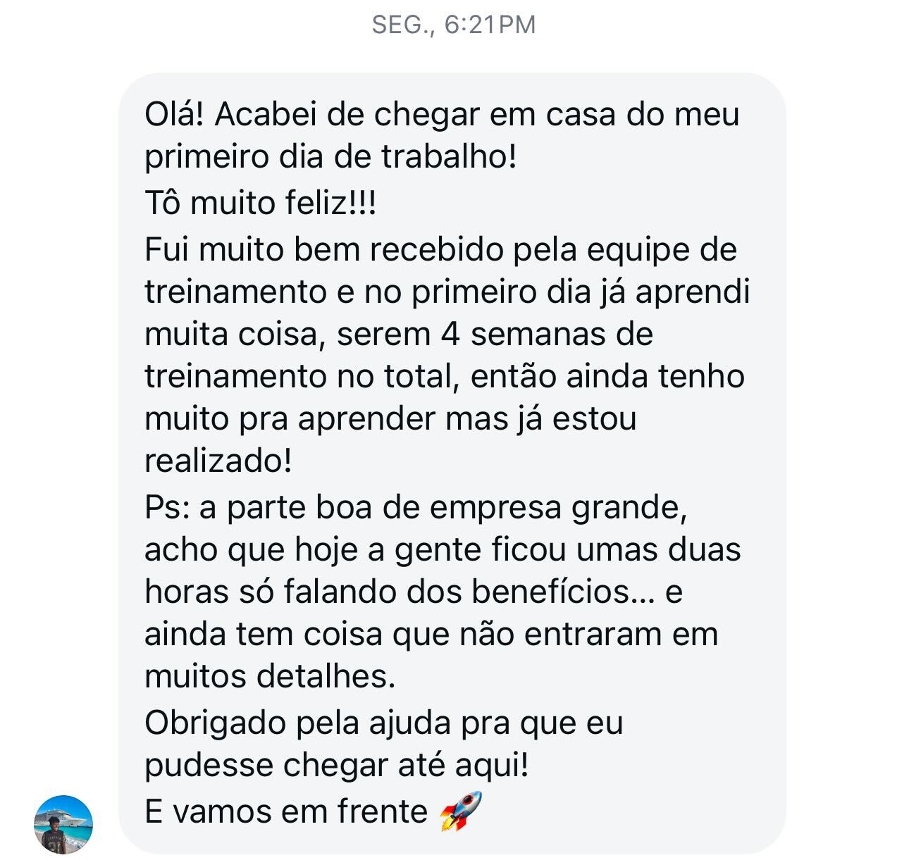 Aluno descreve o primeiro dia de trabalho nos EUA